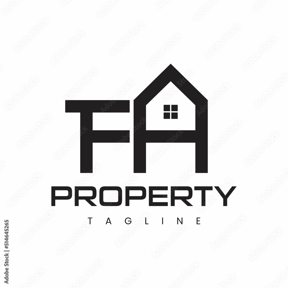 Initial Letter F and A for property logo design Initial Letter F and A for property logo design