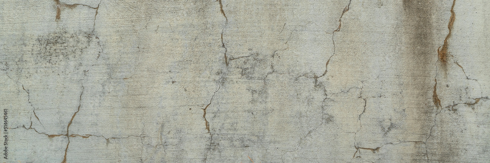 Obraz premium urban texture and background old gray grunge concrete wall with stains and cracks, panoramic web banner