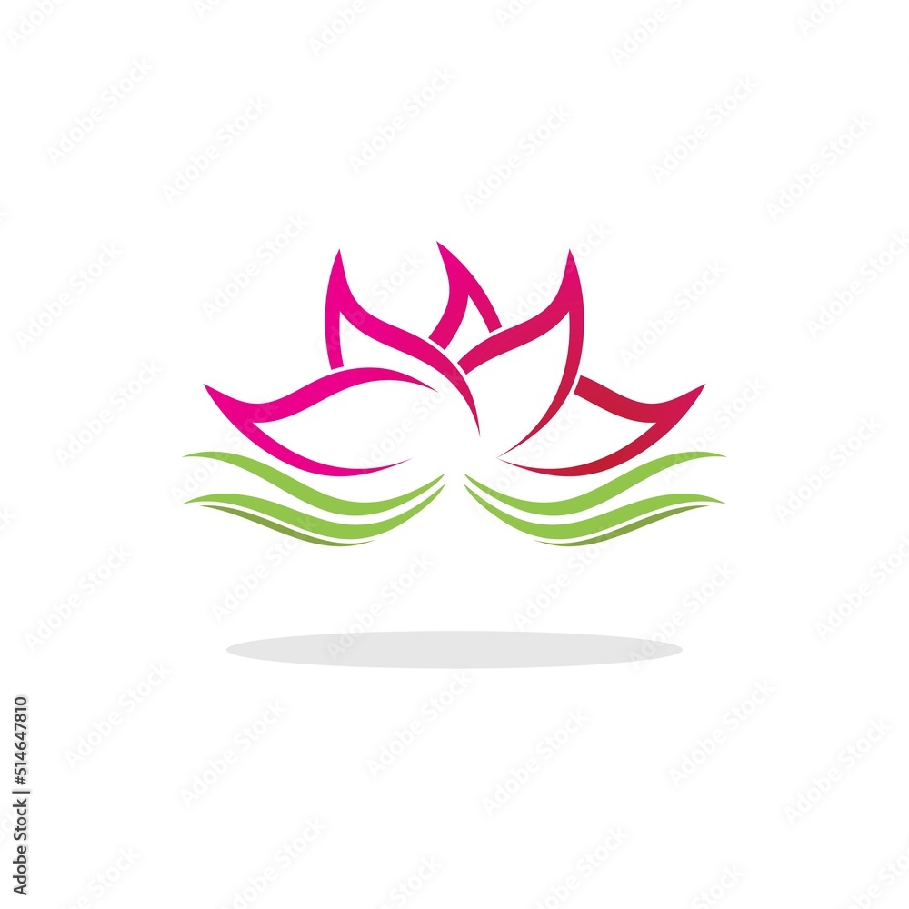 Fototapeta premium Beauty vector lotus icon