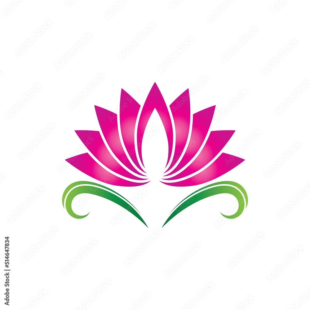 Fototapeta premium Beauty vector lotus icon