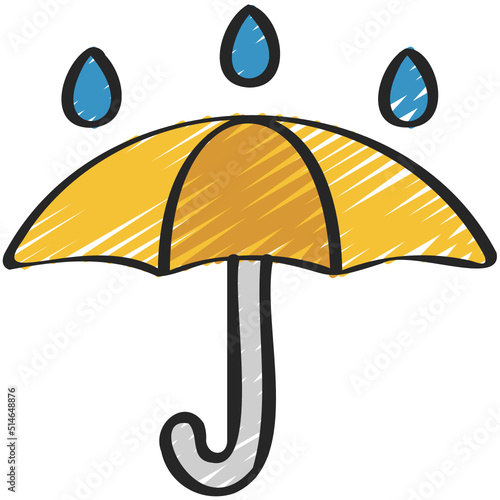 Raining On Umbrella Icon