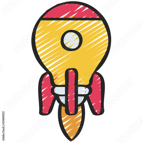Rocket Ship Lightbulb Icon