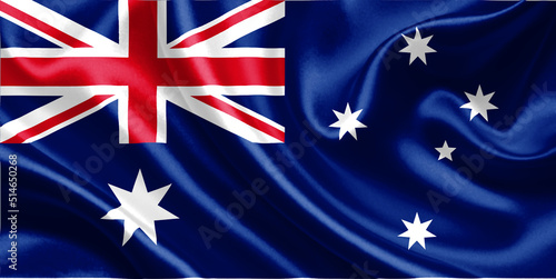 Australia flag on satin texture effect © Lissetia