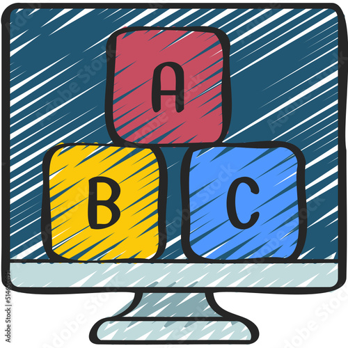 Child Spelling Blocks Computer Icon