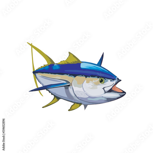YELLOW FIN TUNA FISH VECTOR