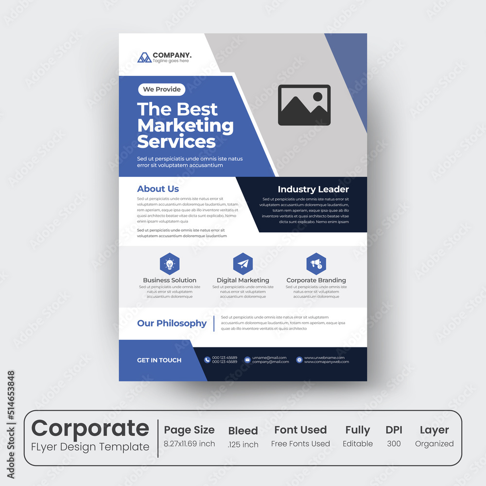 Obraz premium Corporate business flyer design for industries