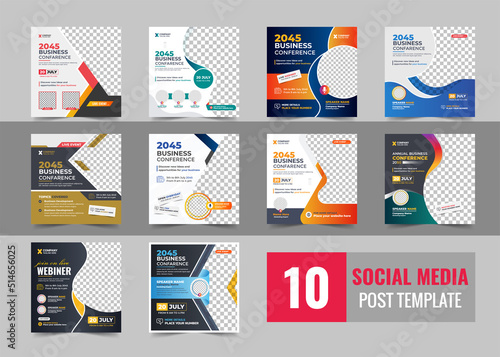 Corporate horizontal business conference flyer template, Business conference flyer template template set