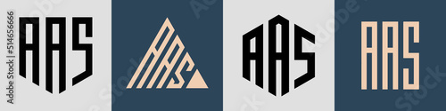 Creative simple Initial Letters AAS Logo Designs Bundle.