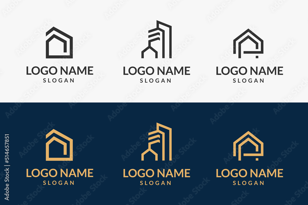 Real Estate Logo Set, Creative House Logo Collection, Professional Creative Corporate Logo Design Template Sets Real Estate Logo Set, Creative House Logo Collection, Professional Creative Corporate Logo Design Template Sets