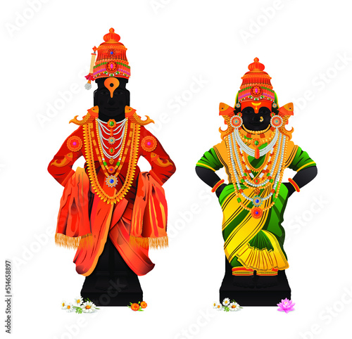 Canvas Print Vithal rukmini vector art illustration