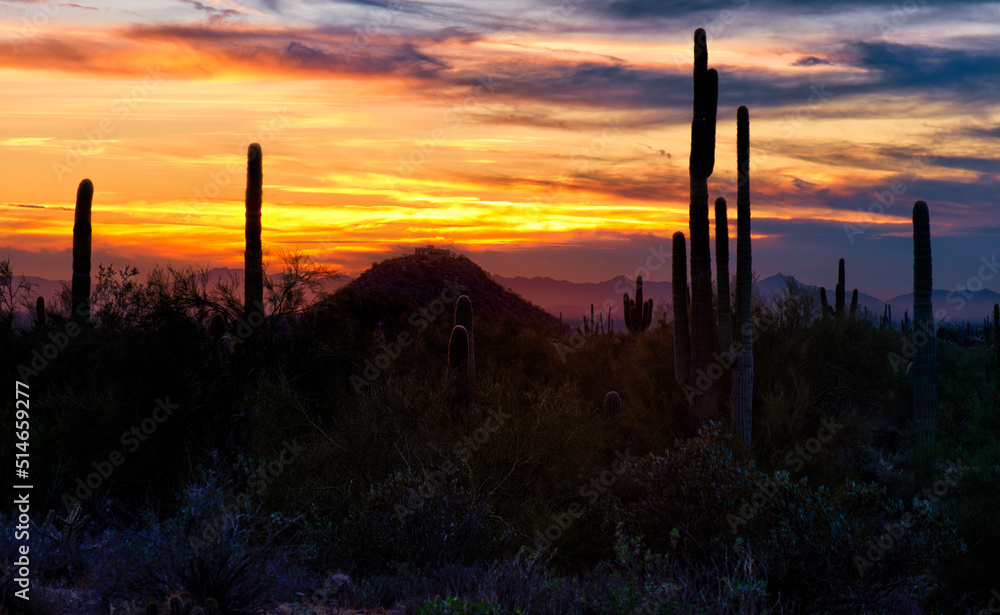 Sunset over Arizona desert