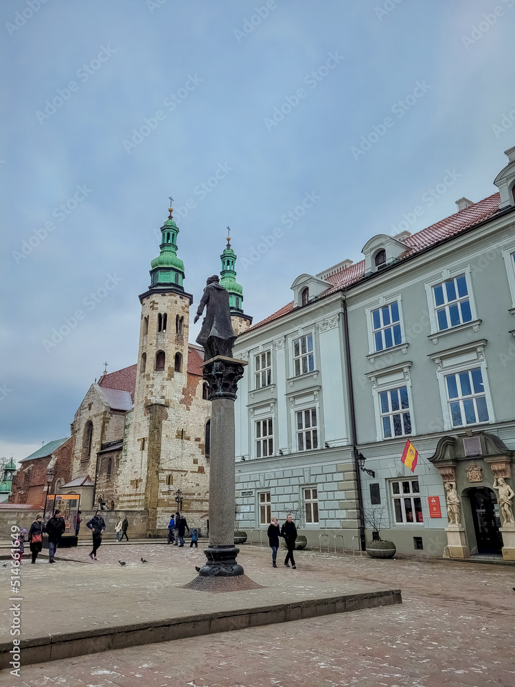 Fototapeta premium KRAKOW, POLAND, 7 JANUARY 2022: The market square