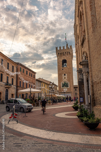 RECANATI, ITALY, 21 JULY 2021 Square in the historic town center