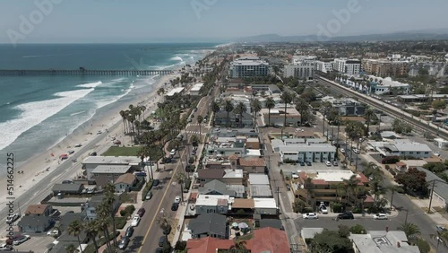 Oceanside California panoramic footage beach view