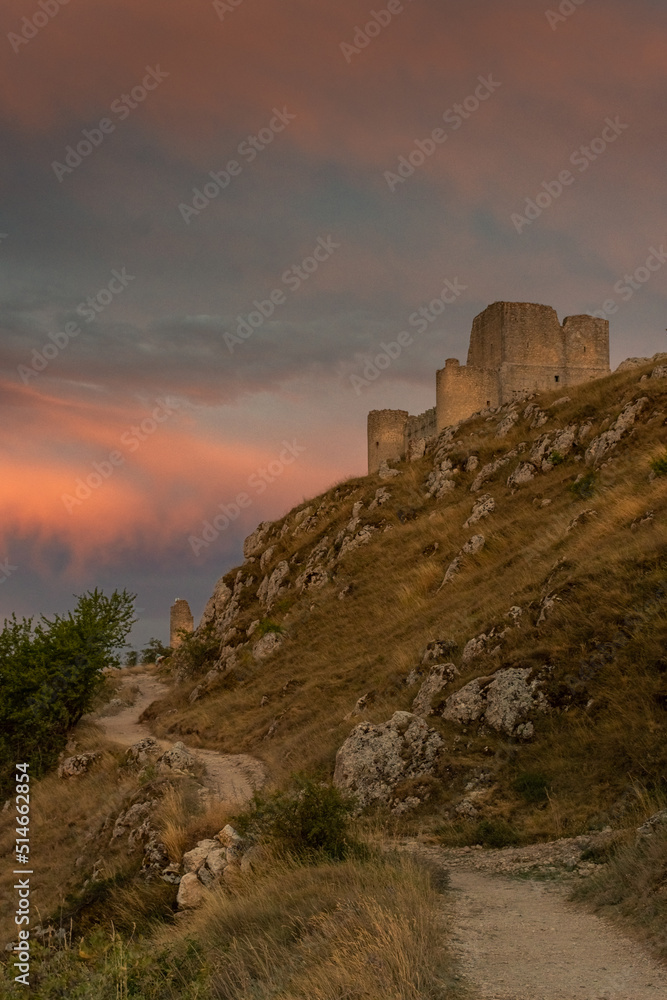 Stunning sunset over Gran Sasso National Park of Abruzzo, Italy