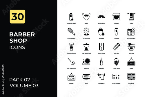 barbershop icons Collection. Set contains such Icons as hair, haircut, Saloon, Beauty saloon, and more.