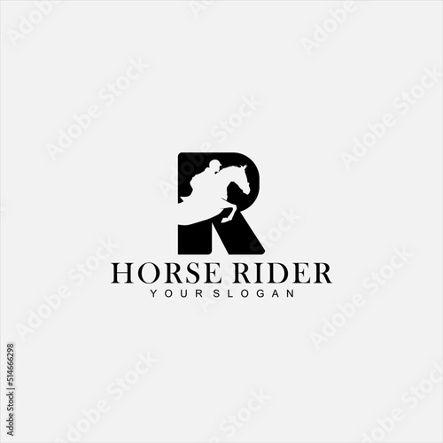 Rider Horse Logo Design Vector