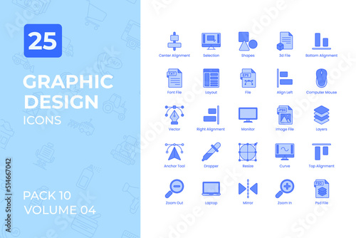 Graphic Design Icons Collection. Set contains such Icons as Selection, Shapes, Computer Mouse, Vector, and more.