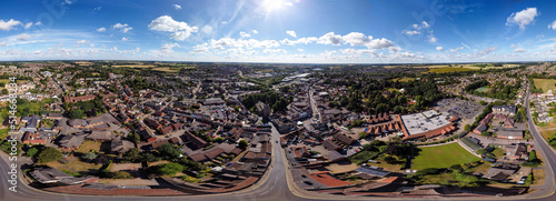 Print op canvas A 360 degree aerial view of the town of Stowmarket in Suffolk, UK