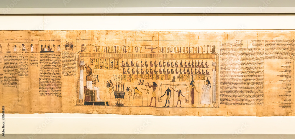 Ancient Egyptian papyrus with hieroglyphic. Antique manuscript. Stock ...