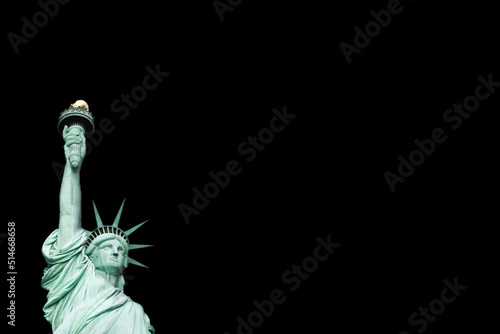 Statue of Liberty - USA. The famous landmark with copy space in background.