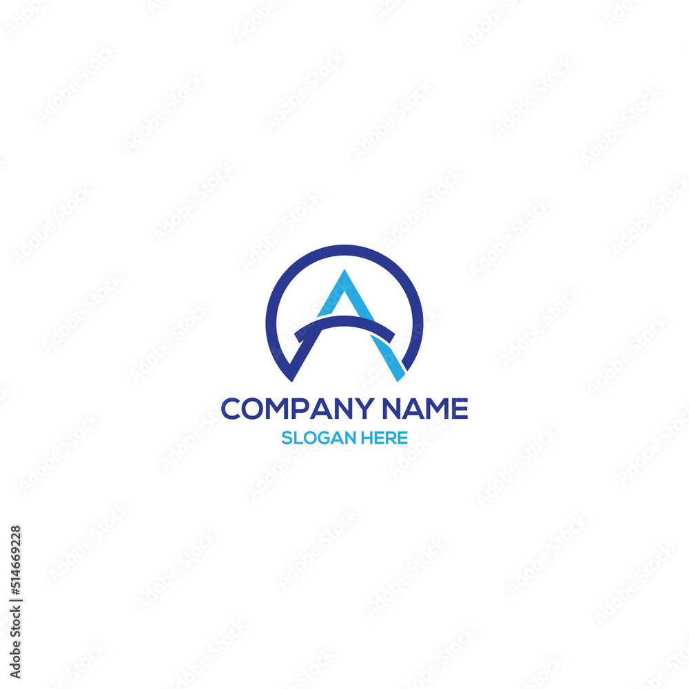 AC elegant logo template with around circle.
