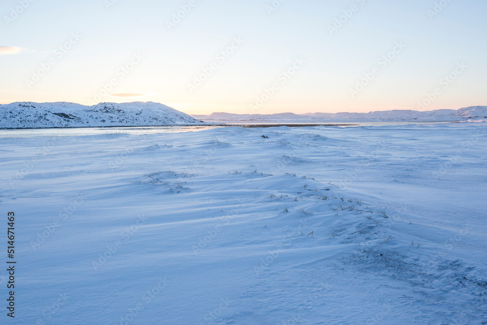 Snow desert. Kola Peninsula winter