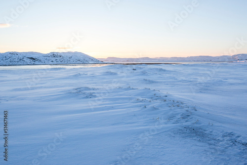 Snow desert. Kola Peninsula winter