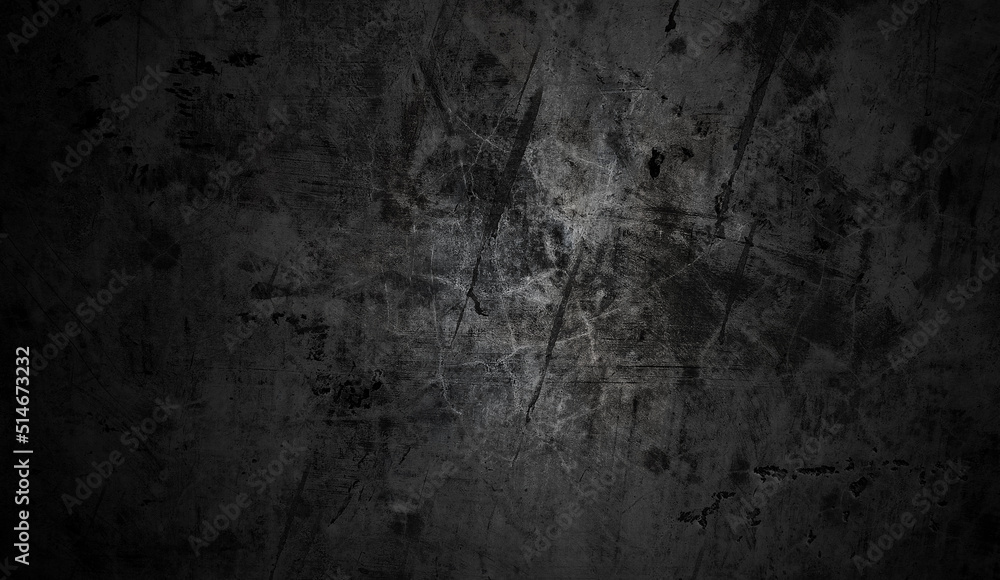 Obraz na płótnie Dark and black wall halloween background concept. Black concrete dusty for background. Horror cement texture w salonie