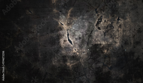 Dark and black wall halloween background concept. Black concrete dusty for background. Horror cement texture