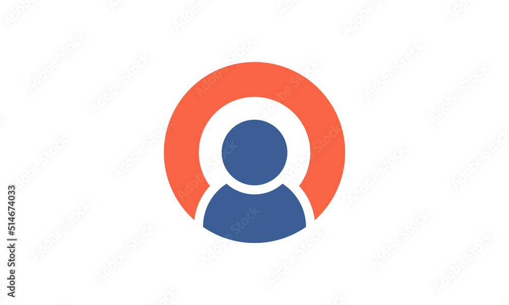 letter O logo with people silhouette icon vector letter O logo with people silhouette icon vector