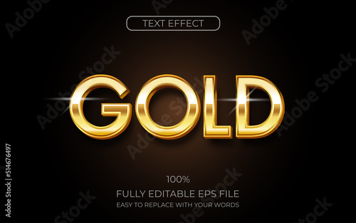 3D text effect gold style