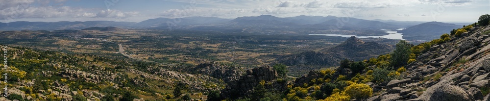 Panoramic view of the mountains in summer