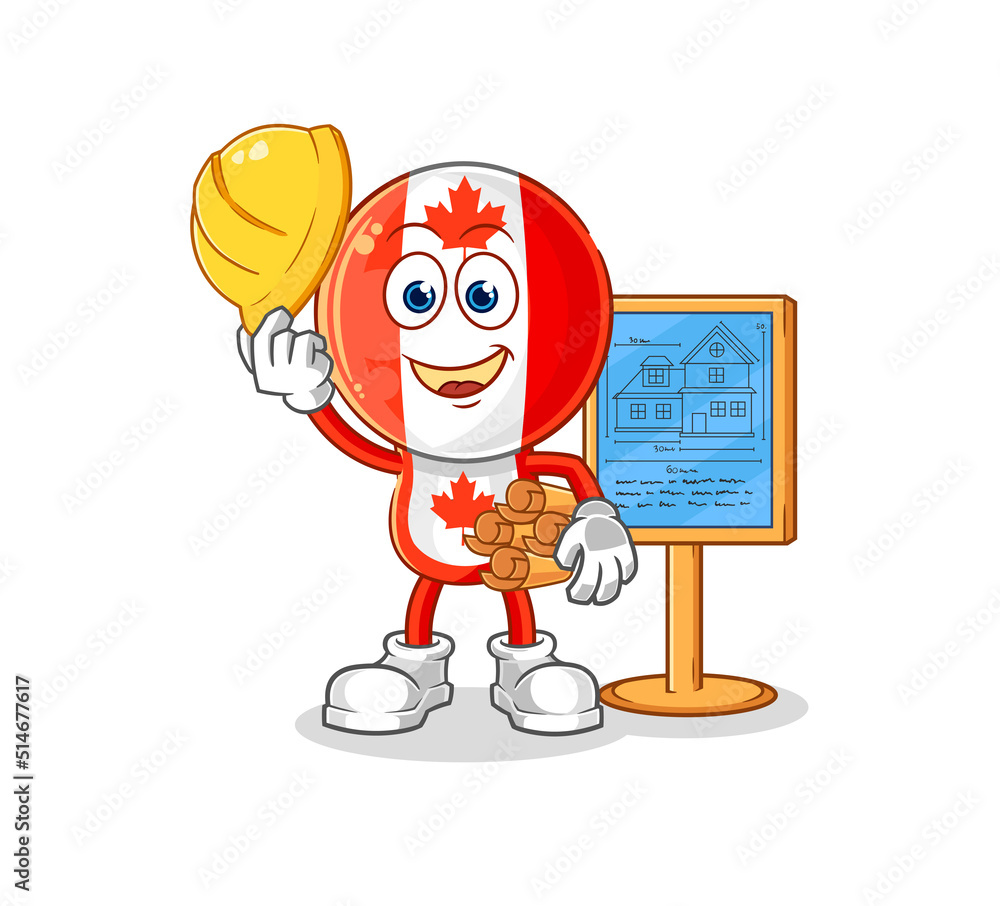 canada flag head Architect illustration. character vector canada flag head Architect illustration. character vector