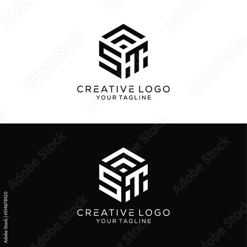 creative letter st monogram logo design vector