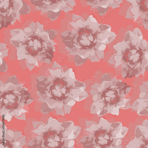 seamless abstract red flowers pattern background , greeting card or fabric