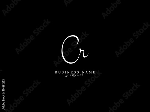 Premium CR Signature Fashion Logo, Signature Cr rc Letter Logo Icon Vector With Creative Signature Letter Design For Business