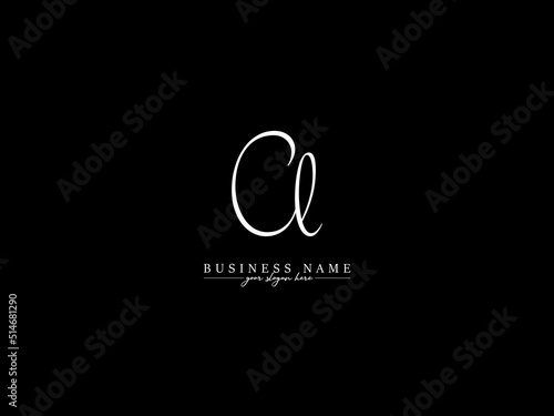 Premium CL Signature Fashion Logo, Signature Cl lc Letter Logo Icon Vector With Creative Signature Letter Design For Business
