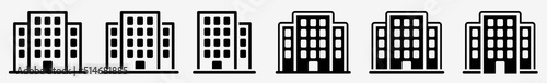 Building Icon City Office Building Set | Town Buildings Icon House Real Estate Property Vector Illustration Logo | Building Icon Isolated Urban Architecture Building