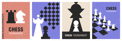 Chess posters. Chess tournament announcement design.