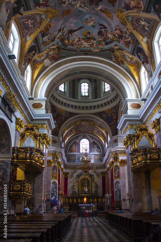 Interior of Cathedral Saint Nicholas in Ljubljana