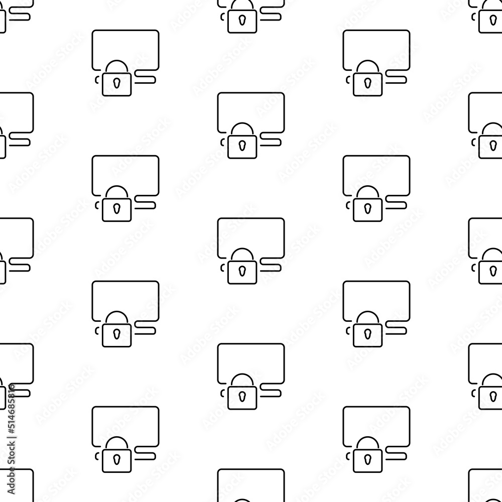 system security seamless pattern isolated on white background. system security seamless pattern isolated on white background.