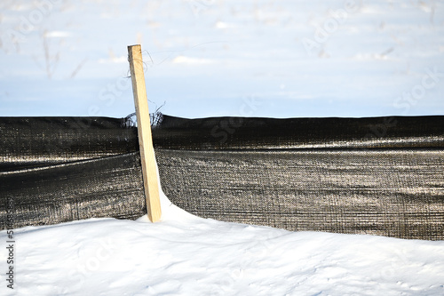 Fotografie, Obraz Silt Fence in the Snow