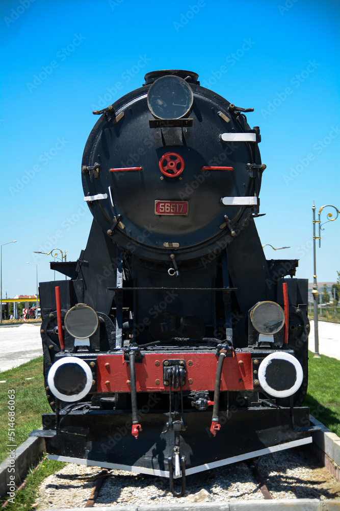 Fototapeta premium Passenger wagon Train With Steam Locomotive No 56517