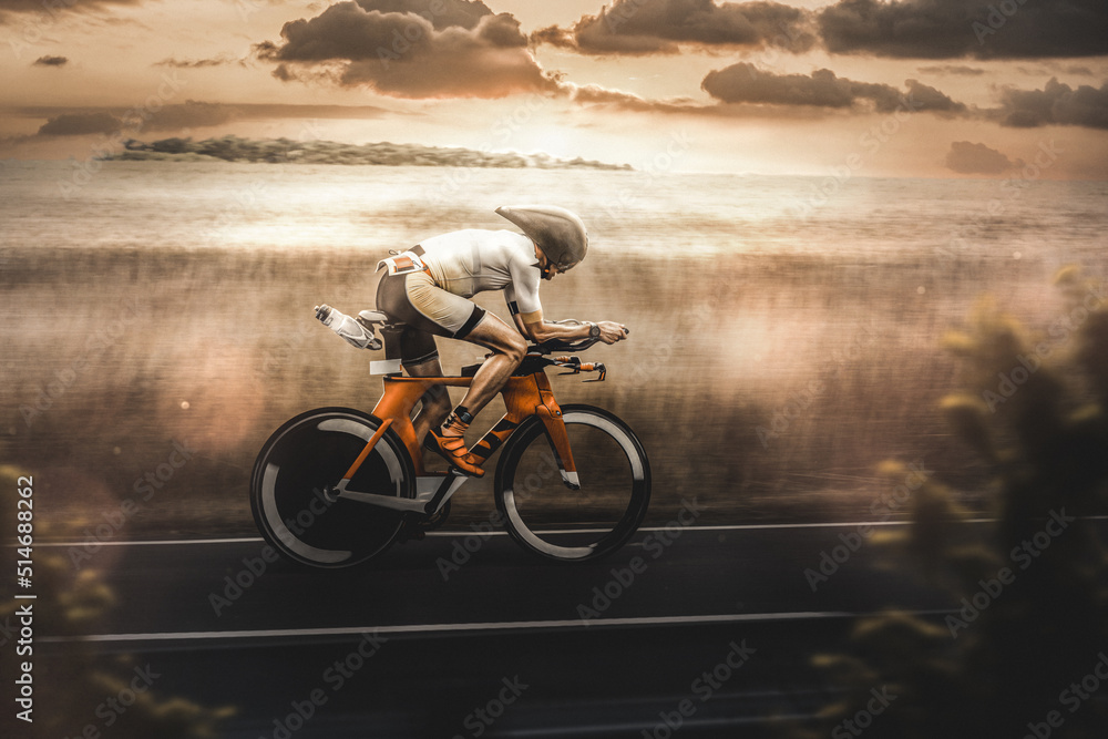 Obraz premium Radfahrer auf der Straße 