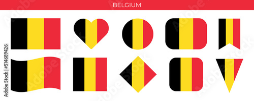 Belgium flag set icon vector illustration