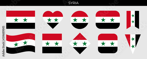 Flag of Syria. Icon set vector illustration. Design template