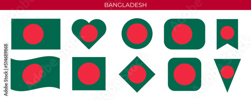 Bangladesh flag icon set vector illustration. Design template