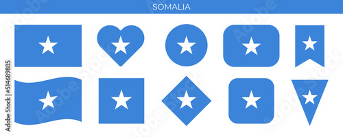 Somalia national flag icon set vector illustration. Design template