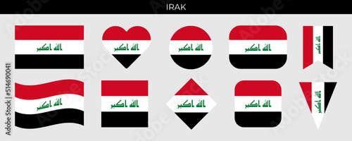 Flag of Iraq. Icon set vector illustration. Design template